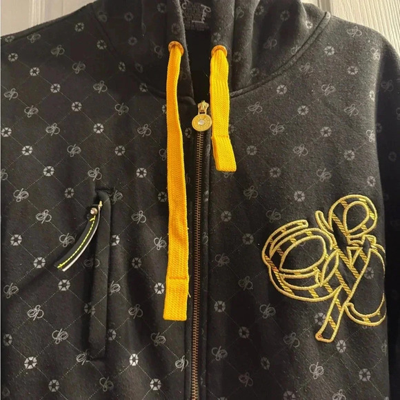 Vintage 2000s South Pole All over logo hoodie zippered pockets Mens Large - Picture 2 of 10